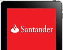 santander logo on a tablet